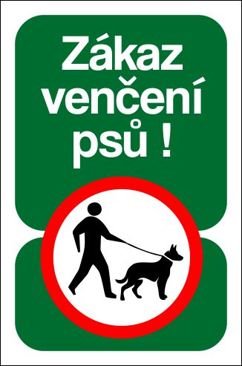 Tabulka "Zákaz venčení psů"