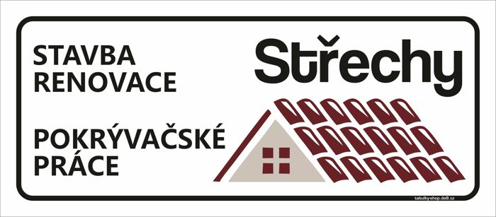 Tabulka / cedulka - Střechy 596x210 mm