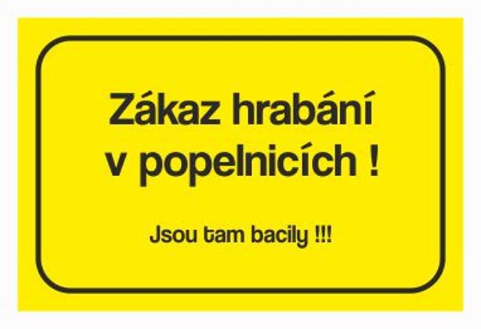 Samolepka - "Zákaz hrabání v popelnicích" 