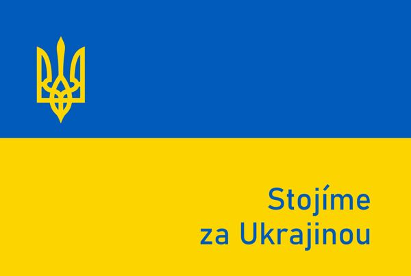 "Tabulka / cedulka - Stojíme za Ukrajinou"