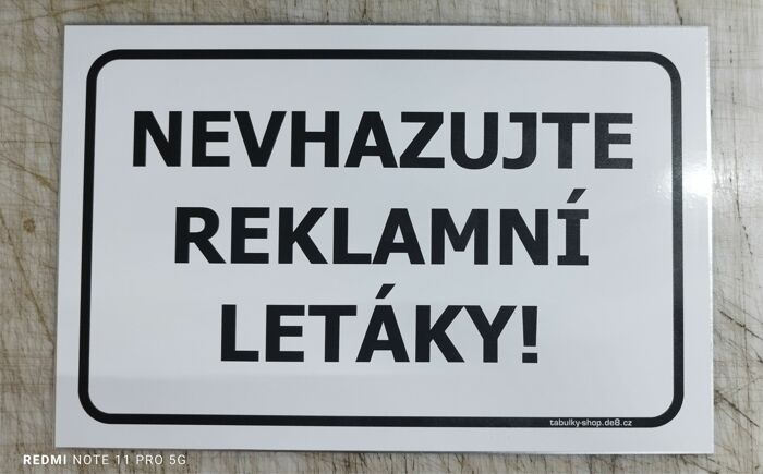 Tabulka "Nevhazujte reklamní letáky"