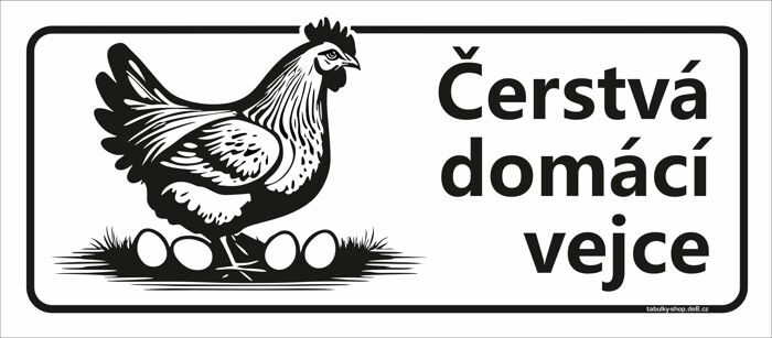 Tabulka / cedulka - Čerstvá domácí vejce 596x210 mm