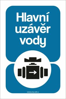 Tabulka / cedulka - Hlavní uzávěr vody