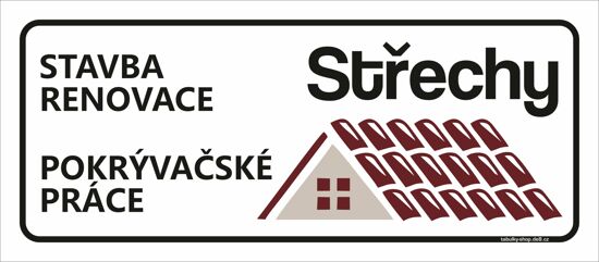 Tabulka / cedulka - Střechy 596x210 mm
