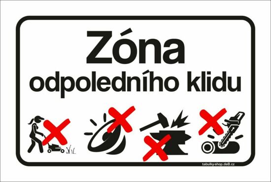 Tabulka / cedulka - Zóna odpoledního klidu