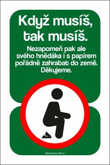 Tabulka / cedulka - Když musíš, tak musíš