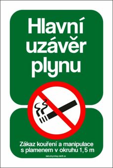 Tabulka / cedulka - Hlavní uzávěr plynu