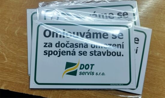 "Tabulka / cedulka  s libovolným textem či grafikou"