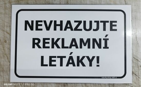 Tabulka "Nevhazujte reklamní letáky"