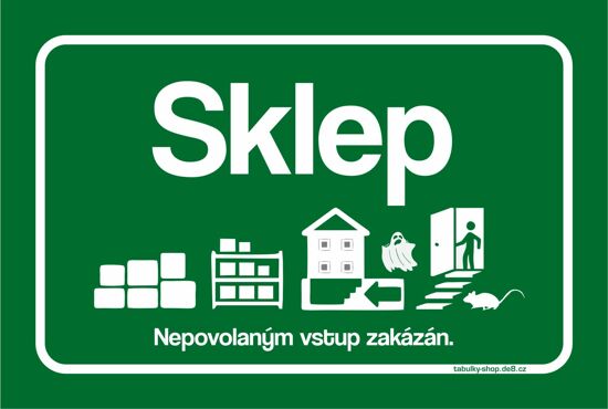 Tabulka / cedulka - Sklep - zelená