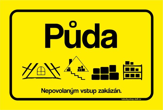 Tabulka / cedulka - Půda - žlutá