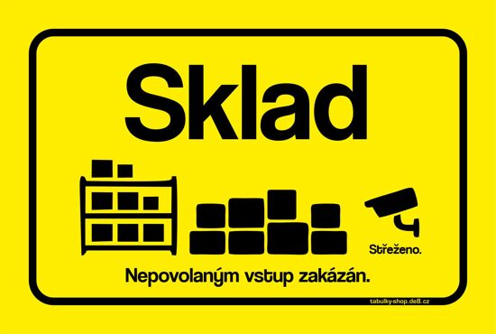 Tabulka / cedulka - Sklad - žlutá