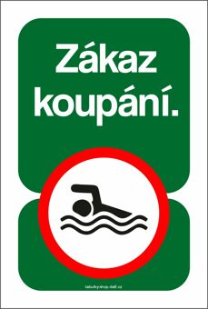 Tabulka / cedulka - Zákaz koupání