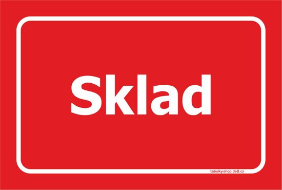 Tabulka / cedulka - Sklad - červená