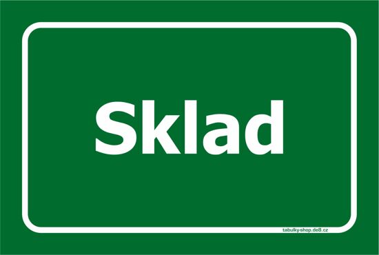 Tabulka / cedulka - Sklad - zelená