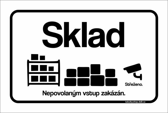 Tabulka / cedulka - Sklad - bílá