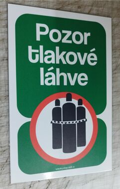Tabulka / cedulka - Pozor tlakové láhve
