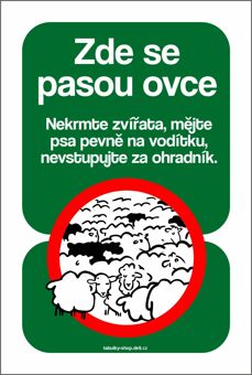 Tabulka - cedulka "Zde se pasou ovce"