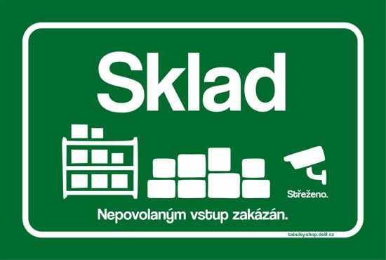 Tabulka / cedulka - Sklad - zelená