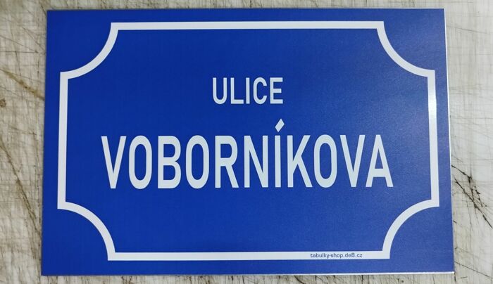 Tabulka s názvem ulice