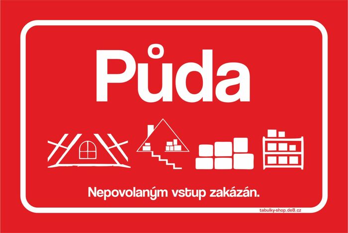 Tabulka / cedulka - Půda - červená