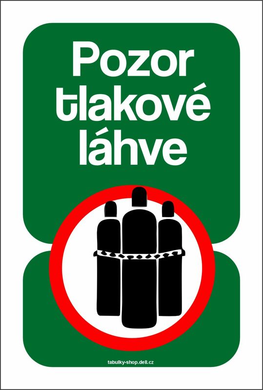 Tabulka / cedulka - Pozor tlakové láhve
