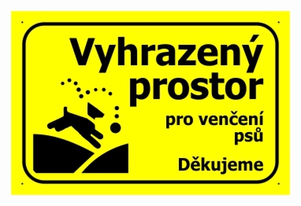 Tabulka "Vyhrazený prostor pro venčení psů"